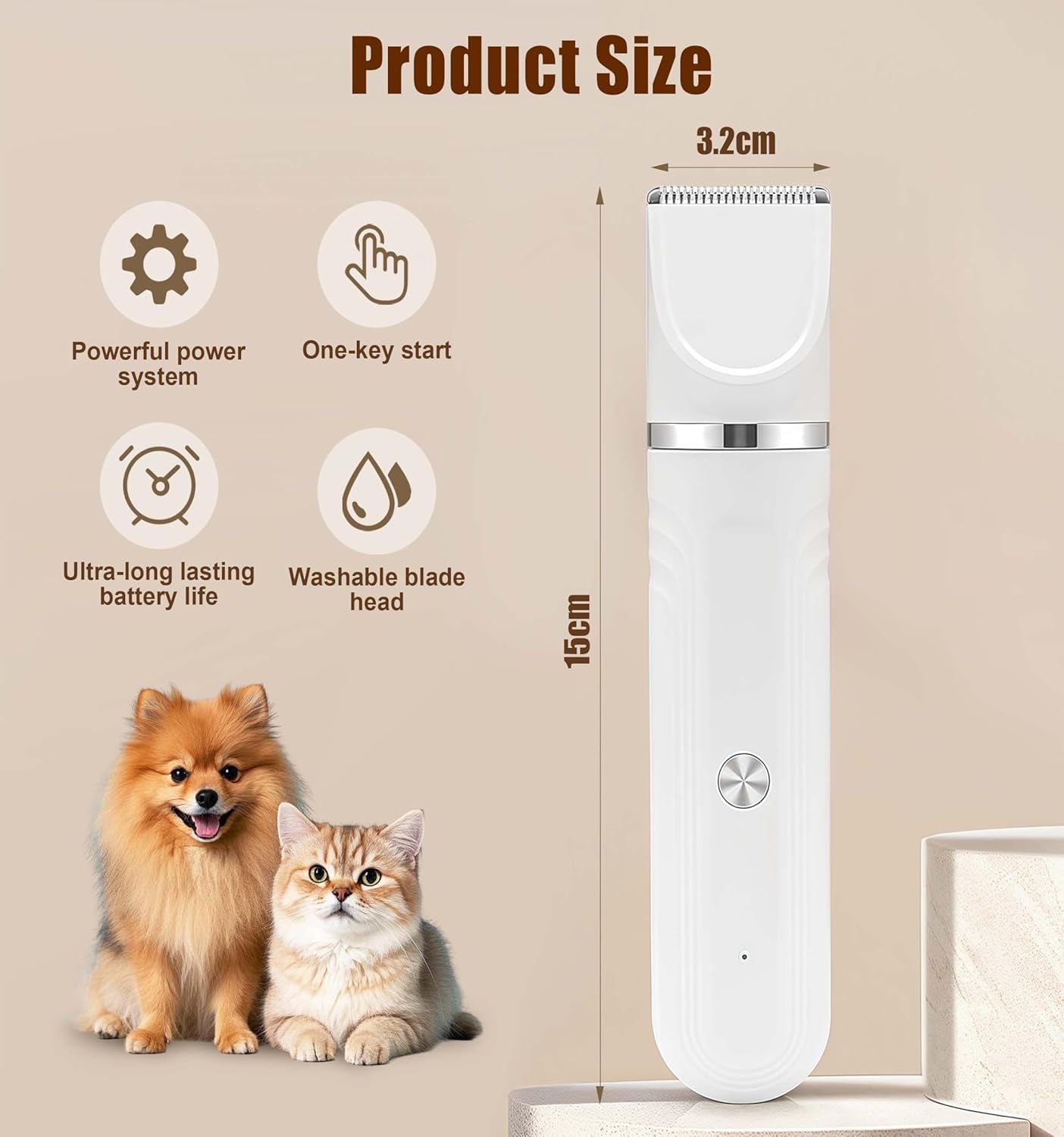 4 in 1 Dog Clippers Professional, Dogs Grooming Clippers Kit, Rechargeable Pet Paws Trimmer, with Stainless Steel Scissors Combs, Dog/Cat Shaver for Paws, Claws, Eyes, Ears, Face