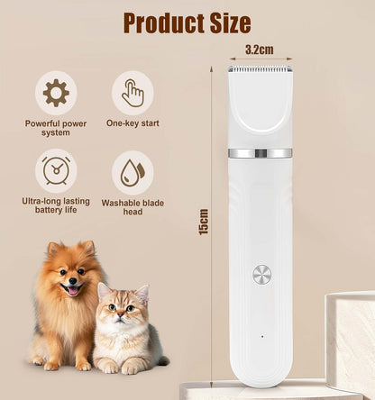 4 in 1 Dog Clippers Professional, Dogs Grooming Clippers Kit, Rechargeable Pet Paws Trimmer, with Stainless Steel Scissors Combs, Dog/Cat Shaver for Paws, Claws, Eyes, Ears, Face