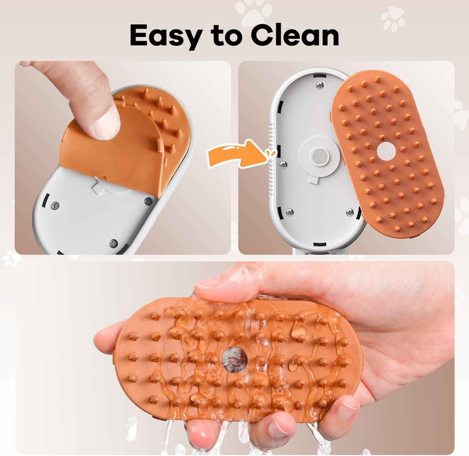 Cat Steam Brush, 5 in 1 Rechargeable Steam Pet Brushes for Long Short Hair Cats Dogs Rabbits with Water Tank, for Dog and Cat Skin Care, Demixing, Relaxing Massage