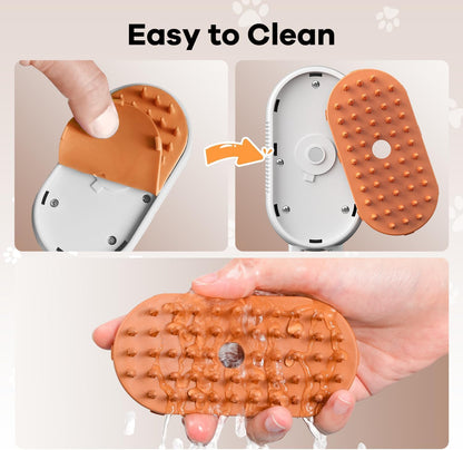 Cat Steam Brush, 5 in 1 Rechargeable Steam Pet Brushes for Long Short Hair Cats Dogs Rabbits with Water Tank, for Dog and Cat Skin Care, Demixing, Relaxing Massage