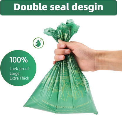 240 Biodegradable Dog Waste Bags - 24 Rolls of Extra Thick, Leak-Proof, Coreless Poop Bags in Green