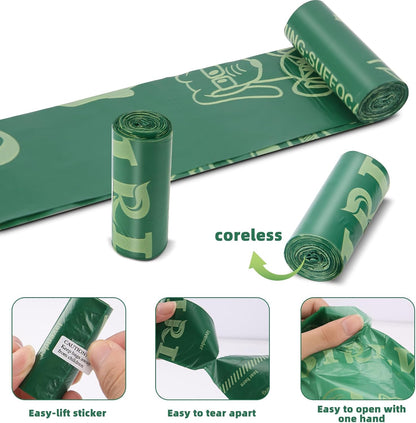 240 Biodegradable Dog Waste Bags - 24 Rolls of Extra Thick, Leak-Proof, Coreless Poop Bags in Green