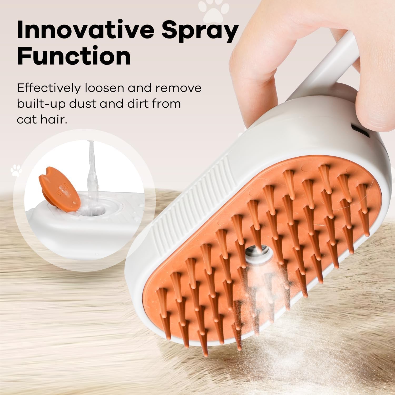 Cat Steam Brush, 5 in 1 Rechargeable Steam Pet Brushes for Long Short Hair Cats Dogs Rabbits with Water Tank, for Dog and Cat Skin Care, Demixing, Relaxing Massage